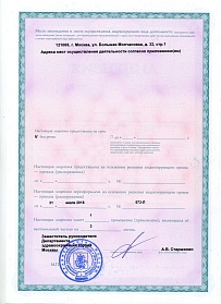 Оборотная сторона лицензии